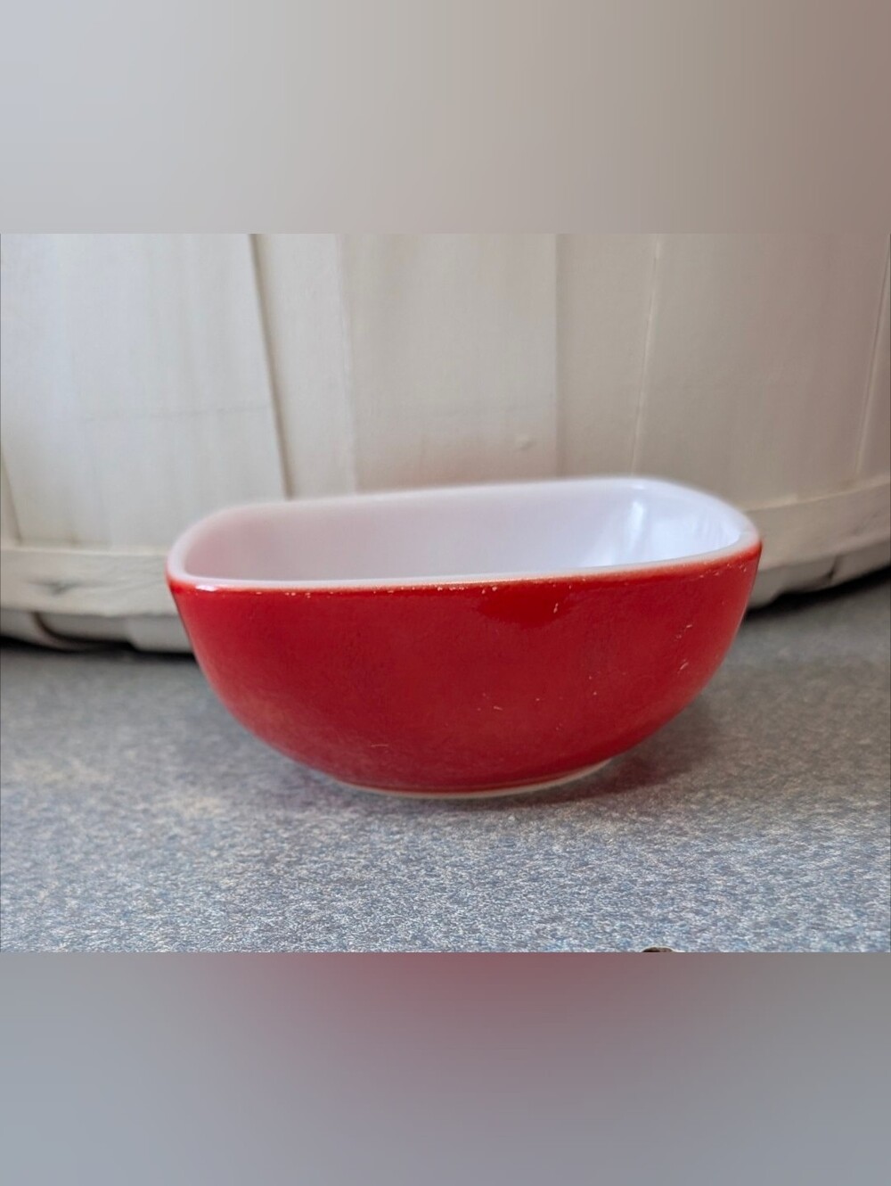 Vintage Pyrex Red Square "Hostess" Serving Bowl (525B)-  Min wear - no lid